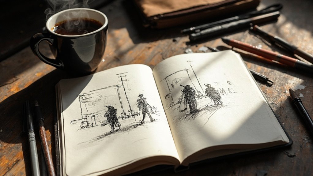 sketching exercises five minute time frame