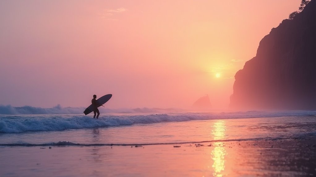 tranquil waves peaceful mornings solitude exhilaration